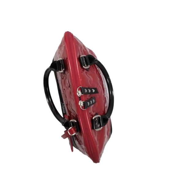 Disney Loungefly Bowler Bag Minnie Loves Mickey Red Black  with Tag - Picture 2 of 11